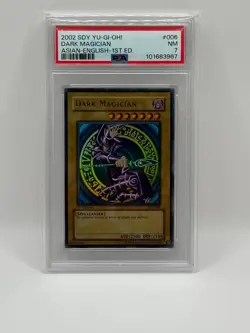 2002 YuGiOh 1st Edition DARK MAGICIAN PSA 7 Asian-English SDY-006 NM - Image 1