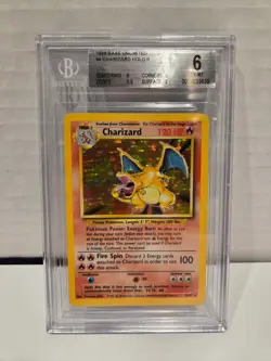 Charizard Holo 4/102 Base Set Unlimited 1999 Vintage Pokemon Card BGS 6 EX-MT - Image 1