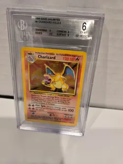 Charizard Holo 4/102 Base Set Unlimited 1999 Vintage Pokemon Card BGS 6 EX-MT - Image 3