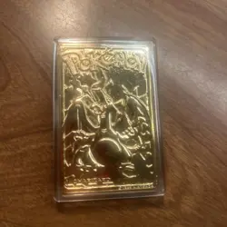 23K Gold Plated CHARIZARD Trading Card 1999 Burger King Pokemon Ball - Image 1