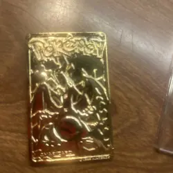 23K Gold Plated CHARIZARD Trading Card 1999 Burger King Pokemon Ball - Image 3