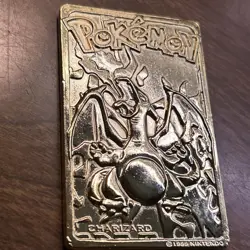 23K Gold Plated CHARIZARD Trading Card 1999 Burger King Pokemon Ball - Image 4