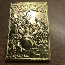 23K Gold Plated CHARIZARD Trading Card 1999 Burger King Pokemon Ball - Image 5