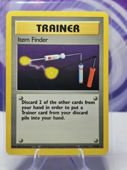 Pokemon TCG Item Finder 74/102 Base Set Rare WOTC Vintage Trainer Card LP - Image 1