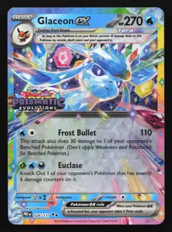Glaceon ex 026/131 Prismatic Evolutions Surprise Box Stamped Pokemon Card - Image 1