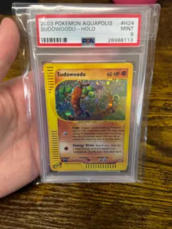 Pokemon PSA 9 MINT 2003 Sudowoodo H24 Aquapolis Holo Card - Image 1