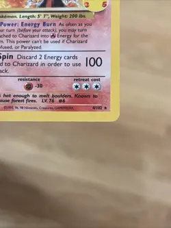 Pokemon TCG Card Charizard 4/102 Celebrations: Classic Collection Holo - Image 5