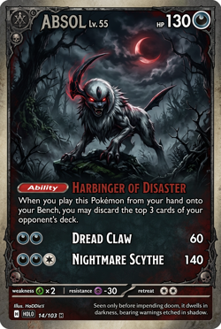Pokemon Horror Absol Custom Card - Image 1
