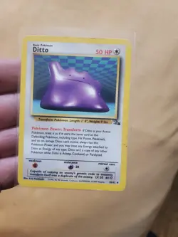 Mod play Pokemon 1999 TCG Card #18/62 Ditto. Non Holo. Fossil Collection. - Image 1