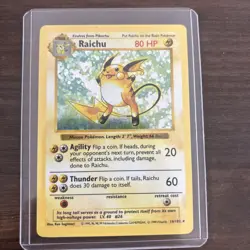 Raichu Base Set Holo #14/102 Unlimited English Pokemon Card - LP - Image 1