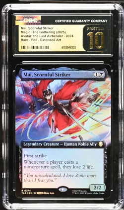 MAI, SCORNFUL STRIKER Avatar TLA Extended Art Foil CGC Pristine 10 MTG - Image 1