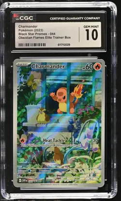 2023 Pokemon Black Star Promos Charmander Obsidian Flames ETB CGC 10 #044 - Image 1