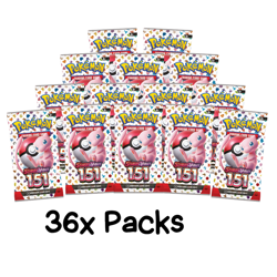 36x POKEMON 151 Sealed BOOSTER PACKS (Box lot - 10 Pokemon Cards Per Pack) - Image 1