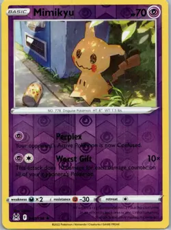 Pokemon Mimikyu SWSH11: Lost Origin 080/196 Near Mint NM Reverse Holo - Image 1
