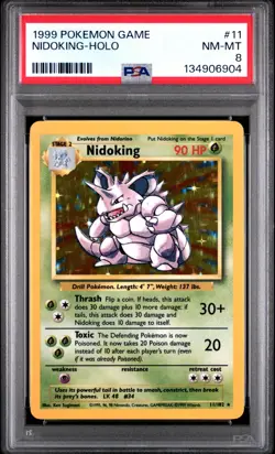 1999 Pokemon Game Nidoking 11/102 Holo PSA 8 - Image 1