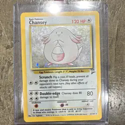 Pokemon TCG Chansey Holo Rare Base Set 2 3/130 - Image 1