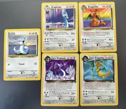 Pokemon Dragonite, Dark Dragonite, Dragonair, Dark Dragonair, Dratini (Non-Holo) - Image 1