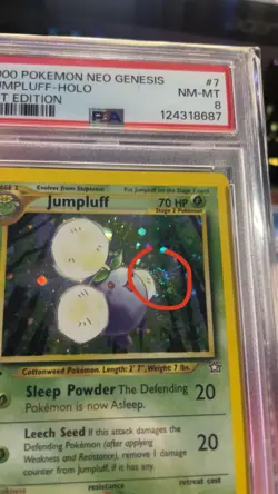 Pokemon Neo Genesis Jumpluff Holo 1st Edition PSA 8 (HOLO SWIRL) - Image 3