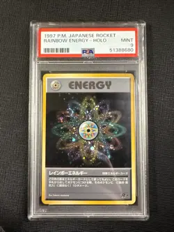 Pokemon Japanese Team Rocket - Rainbow Energy Holo Rare PSA 9 Mint - Image 1