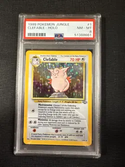 1999 Pokemon TCG Jungle Clefable Holo PSA 8 NM-Mint 1/64 Rare - Image 1