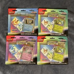 4 Pokemon TCG Prismatic Evolutions Tech Sticker Collection Set (Lot Of 4) SEALED - Image 1