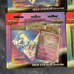 4 Pokemon TCG Prismatic Evolutions Tech Sticker Collection Set (Lot Of 4) SEALED - Image 2