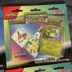 4 Pokemon TCG Prismatic Evolutions Tech Sticker Collection Set (Lot Of 4) SEALED - Image 5
