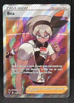 Bea Full Art UR 180/185 Pokemon 2020 SWSH Vivid Voltage Ultra Rare Trainer - Image 1