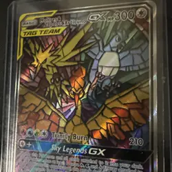 Pokemon TCG Moltres Zapdos Articuno GX SM210 Stained Glass Promos Holo Sealed - Image 2