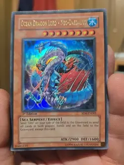 Yu-Gi-Oh Ocean Dragon Lord Neo-Daedalus SD4-EN001 Ultra Rare 1st Ed NM - Image 1