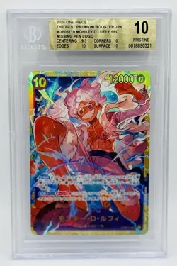 2024 One Piece The BPB JPN Monkey D. Luffy OP05-119 SEC Missing Pen Logo BGS 10 - Image 1