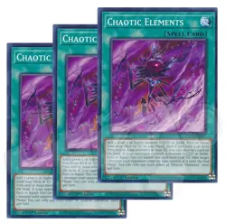 Yugioh - Chaotic Elements x 3 - 1st Edition NM - Plus Free Holo Card - Image 1