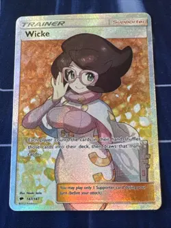 Pokemon Wicke Ultra Rare Trainer Full Art Holo Card 147/147 Sm-Burning Shadows - Image 1