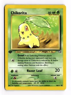 Pokemon Chikorita 1st Edition Neo Genesis Regular Card 54/111 - Image 1
