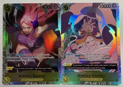 One Piece Card Jewelry Bonney Lot of 2, Bandai, Holo, OP08-105 SR OP13-108 SR - Image 1