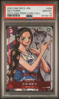 Nico Robin One Piece Card Game Japanese 2022 #008 25th Anniversary Promo PSA 10 - Image 1