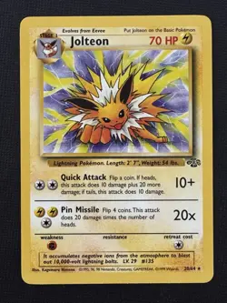 Pokemon Jolteon 20/64 Jungle Unlimited Regular Rare 70HP Stage 1 TCG Card - Image 1