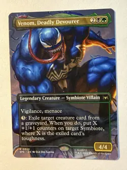 Venom, Deadly Devourer (Borderless) #22 (NM) Spider-Man SPE Magic MTG - Image 1
