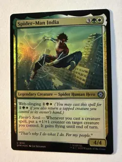 x1 Spider-Man India FOIL SPM Spider-Man MTG 151 M/NM 1x - Image 1