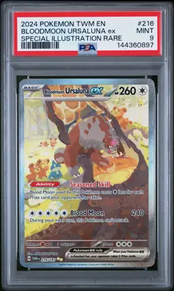 2024 POKEMON TWILIGHT MASQUERADE #216 BLOODMOON URSALUNA EX PSA 9 SIR RARE MINT - Image 1