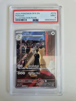 PSA 9 Persian 078/064 Shrouded Fable Illustration Rare Holo Pokemon Card MINT - Image 1