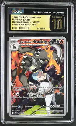 Pokemon Team Rocket's Houndoom 191/182 Holo Destined Rivals - CGC 10 PRISTINE - Image 1