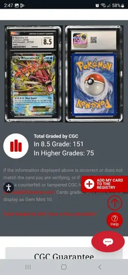 Mega Gyarados Ex CGC 8.5 Nm/mint 2016 BREAKpoint 27/122 Holo Pokemon Tcg - Image 2