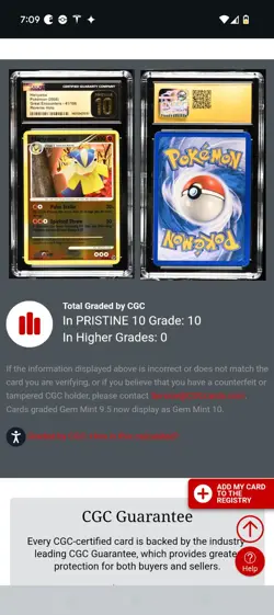 (POP 10) CGC 10 PRISTINE Hariyama Reverse Holo 41/106 Pokemon Great Encounters - Image 4