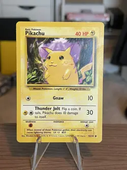 Pokemon Pikachu 58/102 Base Set Unlimited Common MP - Image 1