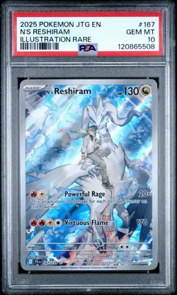 PSA 10 N’s Reshiram Illustration Rare 167/159 Journey Together Pokemon English - Image 1