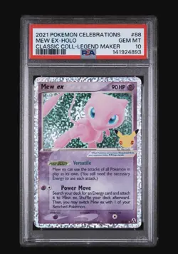 Mew ex 88/92 Celebrations Classic Collection PSA 10 Gem Mint Pokemon Card - Image 1