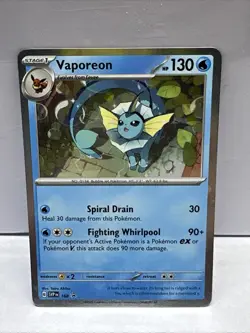 Vaporeon SVP 168 Pokemon Cosmos Holo Prismatic Evolutions Black Star Promo Card - Image 1