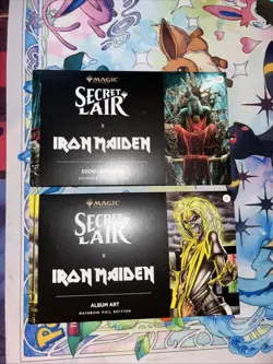 MTG: Secret Lair Iron Maiden Eddie Unchained/ Album Art Rainbow Foil Sealed Both - Image 1