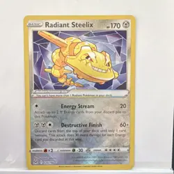 Pokemon TCG Radiant Steelix 124/196 Lost Origin Holo Radiant Rare 170 HP - Image 1